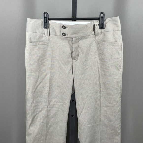 NEW Banana Republic Pants Womens 8 brown pin stripe sloan flare preppy classic - Picture 2 of 12